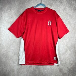 England Football Retro Jersey Top Mens XL Red White St. George Cross FIFA Soccer